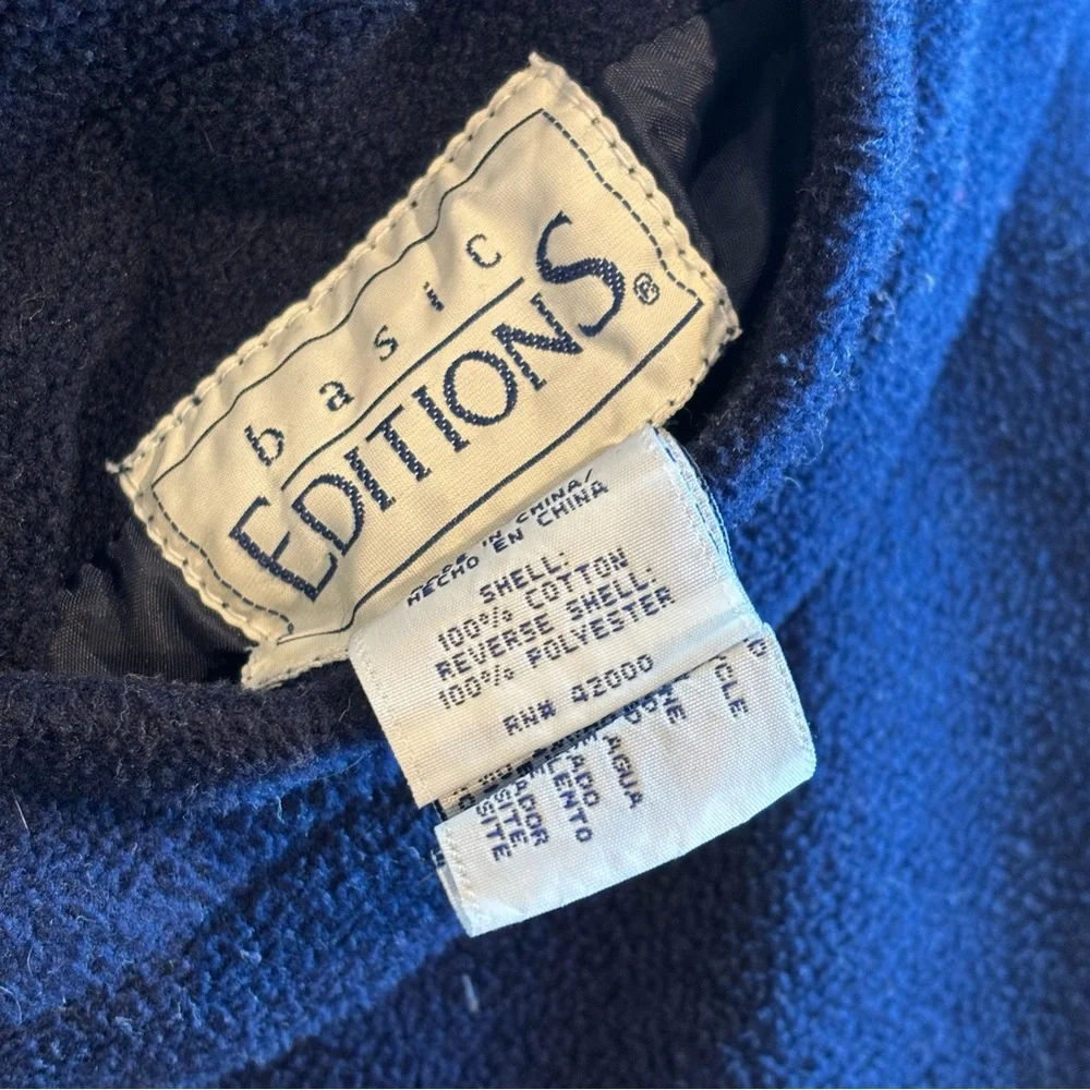 VINTAGE BASIC EDITIONS 90s Denim Zip Up Hoodie Jacket 100% Cotton Size‎ Small